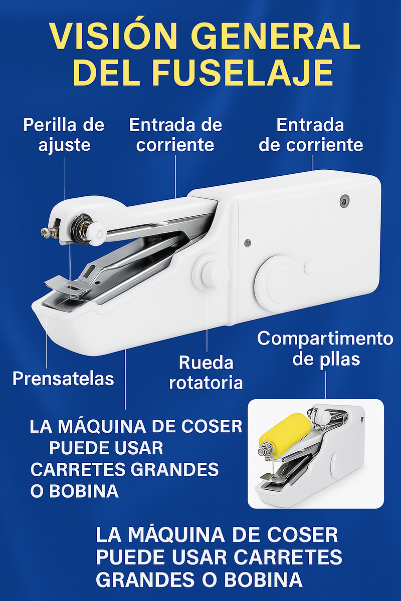 Mini Maquina De Coser De Mano Portátil -  “Cose donde quieras, cuando quieras — ¡portátil, práctica y poderosa!”